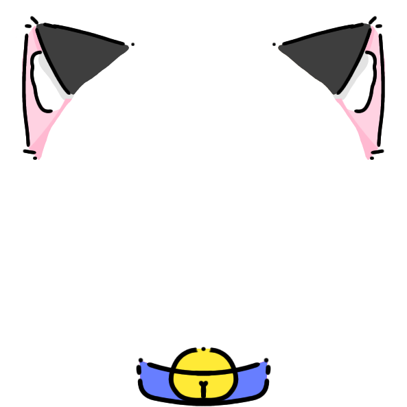 blue collar black cat ears Decoration